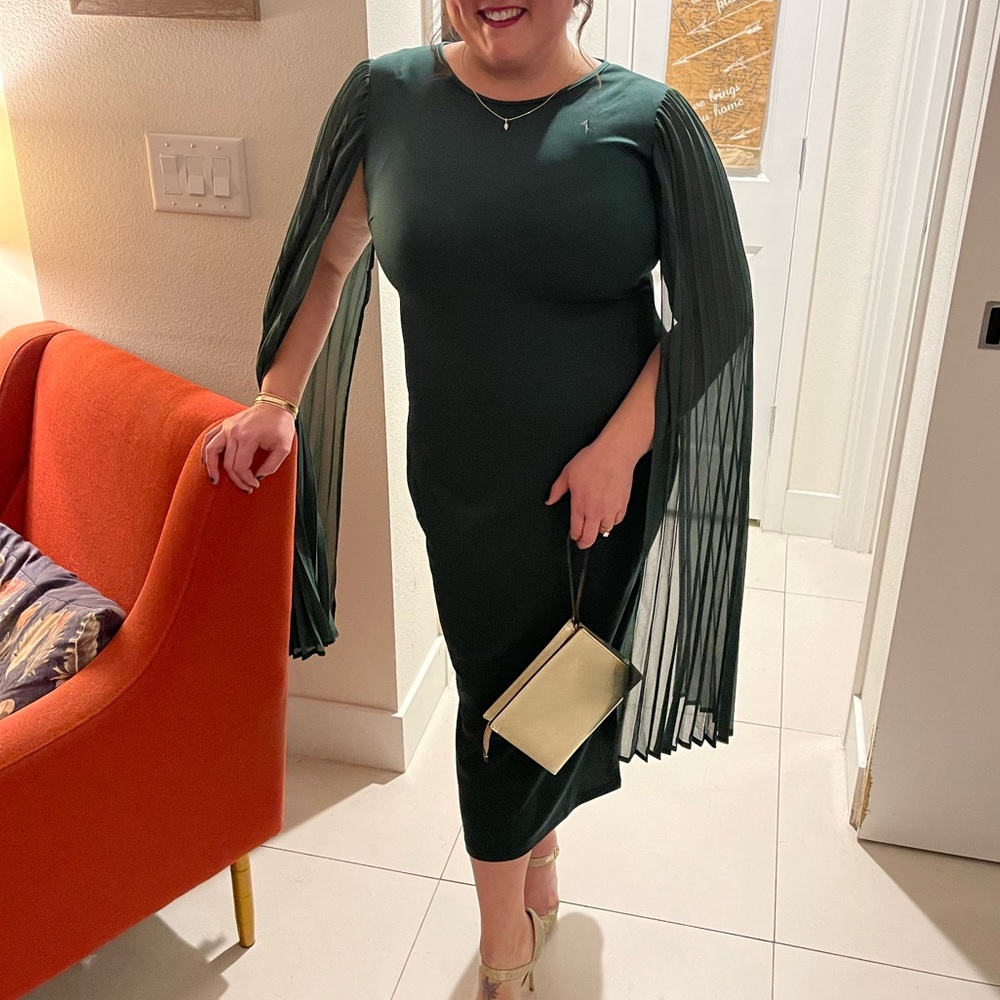 Elegant cape sleeve dress